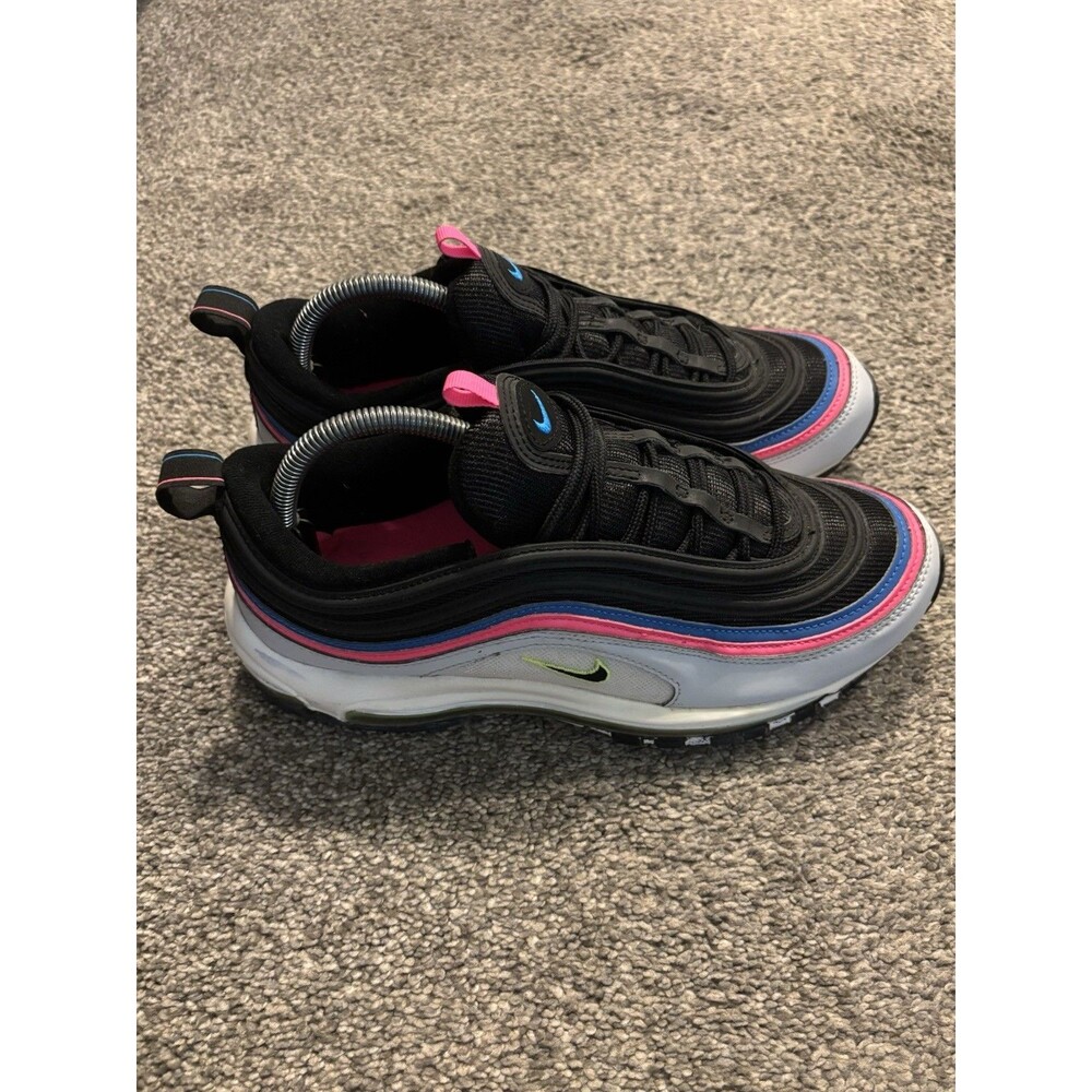 Nike Air Max 97 Neon Black White Sneakers Shoes Men Size 9.5 DZ4392-001